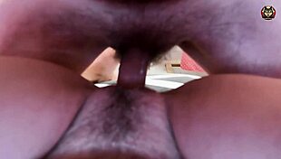 amateur milf's tight hairy pussy stretched by monster cock cum covered close up