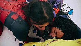 wolverine fucks deadpool and spiderman asses bareback atm then they swallow his cum