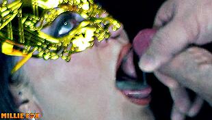 millie fox gulps her biggest thick white load