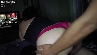 Chubby Wife's Oiled Ass Creampied on Valentine's