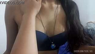 skinny 18yo teen lets guy fondle squeeze her perfect natural tits up close