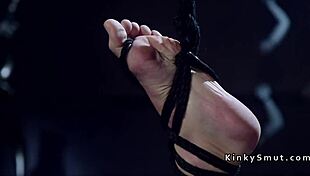 strapped cutie endures ass whipping before deep anal pounding