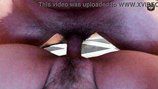 amateur milf's tight hairy pussy stretched by monster cock cum covered close up