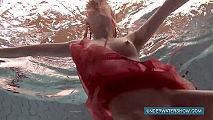 Katya Okuneva, tease us in red dress by pool?