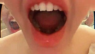 Tired Yawning Reveals Huge Saliva Tongue