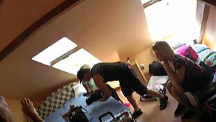 Wanna see this big dick blowjob threesome at the party? School skirts stockings heels backstage baby!