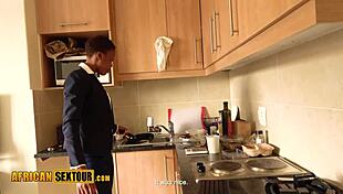 Big Natural Tits African Babe Fucked Rough by Perverted White Friend's Monster Cock