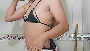 damn this hot transsexual in the bathroom does the filthiest things ever!