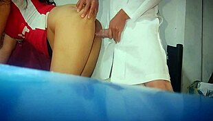 Stepsis visits stepdad doctor cheats husband with hot clinic sex