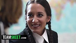 Wednesday Adams Goth and Ebony Lilly Starfire Fucked Rough by Classmate