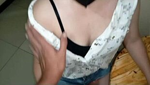 Beautiful Asian Neighbor Couple Enjoys Creampie Pounding in Close Up