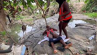 chubby bbw's massive ass gets worshipped hard outdoors behind the scenes