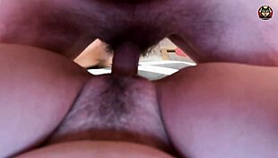 amateur milf's tight hairy pussy stretched by monster cock cum covered close up