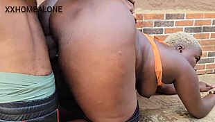 Big ass ebony Nimi caught peeking punished hard doggystyle on street
