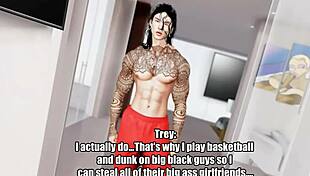 Jamia Honeybunch BBW Big Ass Fat Body Takes Interracial Fucking from White Men in Game Scene