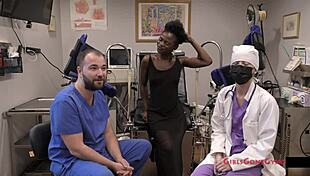 Neighbors first gyno exam rina arem close up