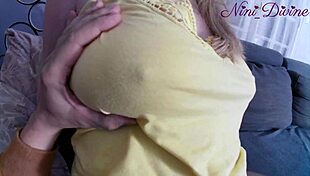 whoa, check out my stepsis's huge natural tits and fat ass in thong!