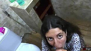 Cumshot Facial at Sushi Bar Turns Her Lunch into Sticky Cumwalk Delight