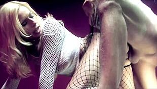 Guy rips fishnets off impatient for milf mistress pounding