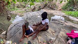 Streams of joy gets chubby big tits ass dicked hard screaming outdoor with friend