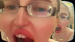 Tired Yawning Reveals Huge Saliva Tongue