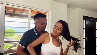 workout with boyfriend turns into wild fuck 😈 allison sweet rides big cock 💦