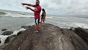 Skinny Carioca Nymphet Bared Bush Fucked by Couple Caught Continuing