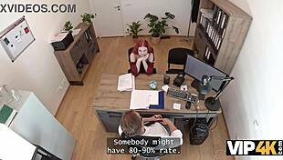 Redhead beauty Miss Olivia auditions with cock sucking for webcam studio launch