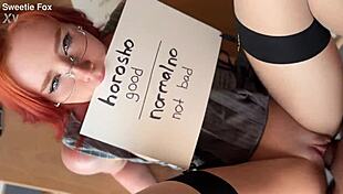 my redhead russian teacher deepthroats me hard then rides for cum on her big ass