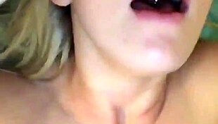 tinder slut tugs her big tits