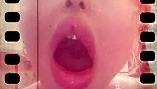 Tired Yawning Reveals Huge Saliva Tongue