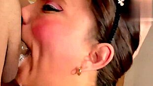 Colombian latina slut chokes on sloppy wet deepthroat face fuck from work colleagues monster cock