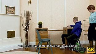 Pretty Tutor4K Milf Forgets Lesson Copulates Hard with Horny Student