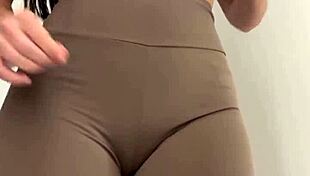 Sexy wife flaunts curvy ass trying clothes in fitting room