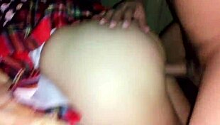 my latina cousin bent over bed on birthday takes hard doggystyle pounding