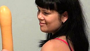 Anal Milf Stretches Hairy Asshole Wide with Huge Dildo Gaping Close-Up