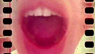 Tired Yawning Reveals Huge Saliva Tongue