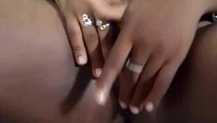 after squirting her big pussy lips drip as she fingers wildly