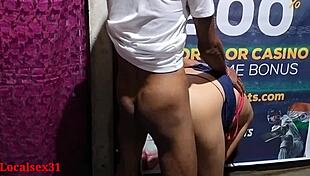 bengali bhabhi bends over for hardcore doggy chudai on ranch with hairy pussy creampie