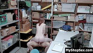 caught shoplifting teen gets bent over by lp officer for pussy pounding on site