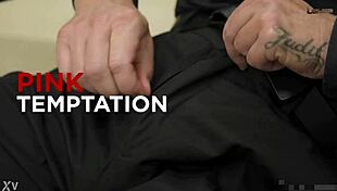 Blonde russian teen bent over for intense double penetration doggystyle