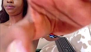 amateur ebony girlfriend squirts pussy juices everywhere in homemade solo play