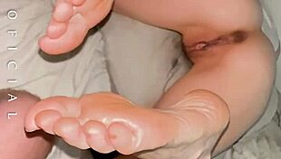 students test shy gigi's feet before her juicy pussy ride