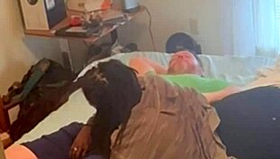 Homemade ebony neighbor sneaks into bedroom for missionary fucking with her sexy amateur ass on display.