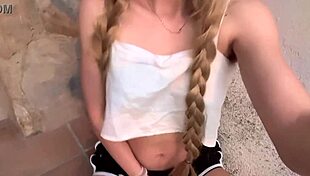 Stepdad ditches me horny in yard waiting for outdoor fuck!