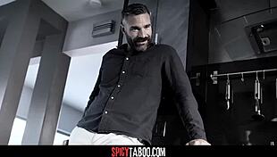 italian maid bends for pervy boss's deepthroat cowgirl pussy licking fuck