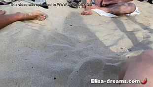 😏 latina milf masturbates naked at beach spied by public voyeurs