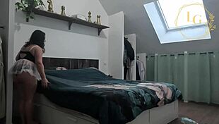 chubby maid lexie grants cosplay lingerie squeezes fat tits sexy