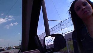 Jaslin Diaz's all-natural big tits bounce as she rides monster cock cowgirl with creampie finish