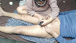 stepmom rims and trims my cock hair close up homemade